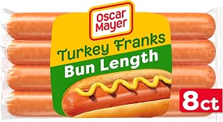 Oscar Mayer Bun-Length Franks Hot Dogs, 8 ct Pack, Turkey, 16 oz