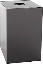 Witt Industries 28GC01-CB Steel 28-Gallon Geo Cube Recycling Container, Round Opening, Legend "Cans", Square, 15" Width x 15" Depth x 28" Height, Charcoal