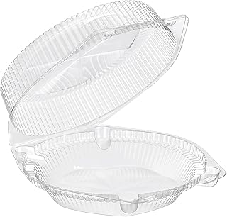 Inline Plastics 9" Clear Clamshell Pie Container - High Dome Pie Container with Lid - Made with 10% Post-Consumer Recycled PET With SureLock Security - Ideal for Pies, Tarts, Quiche - CPC-119
