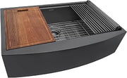 Ruvati 33-in Gunmetal Black Apron-Front Workstation Sink - RVH9207BL