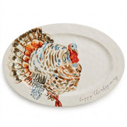 Mud Pie Turkey Platter, Ceramic, Beige 14 x 20.5 Inches