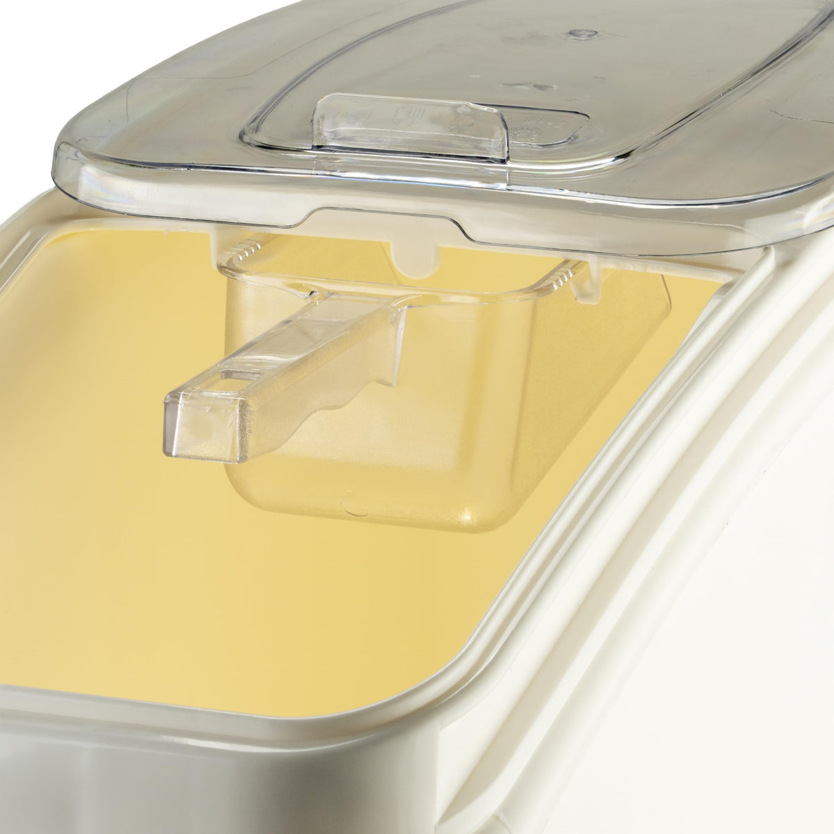 Winco 21 Gallon / Rolling Bin / Ivory Kitchen Trash Cans
