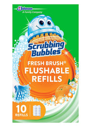Fresh Brush Flushable Refills - Citrus Action Scent - 10 Count Flushable Refills Per Box - Pack of 3 Boxes by Scrubbing Bubbles – 12 Count (Pack of 3), White, Model 025700711025