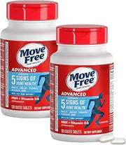 Move Free Advanced Glucosamine Chondroitin MSM + Vitamin D3 Joint Support Supplement, Supports Mobility, Comfort, Strength, Flexibility & Bone + Immune Health, 120 Tablets/40 Servings (2 Pack)