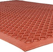 Notrax 3' x 3' Anti-Fatigue Lightweight Restaurant Rubber Floor Mat with | Drainage Holes, Beveled Edges, Non-Slip Mats, Red, T30 Competitor, T30S0033RD