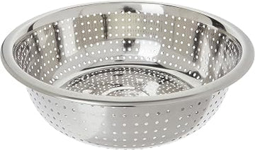 Winco Chinese Colander with 2.5 mm Holes, 11-Inch, Stainless Steel, Medium | Foodservice, Great for Draining Pasta, Rinsing Produce, Straining and Kitchen Prep