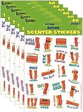 Eureka Bacon Scented Stickers, 80/Pack, 6 Packs (EU-650946-6)