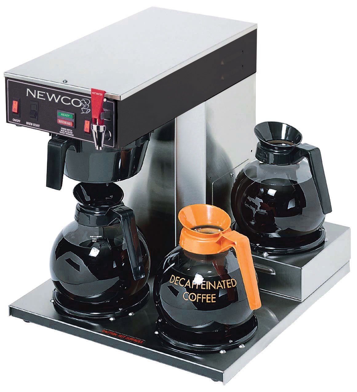 ACE-LP Automatic Coffee Brewer with 3 Lower Warmers by Newco – 12 cups, Glass, black