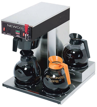 ACE-LP Automatic Coffee Brewer with 3 Lower Warmers by Newco – 12 cups, Glass, black
