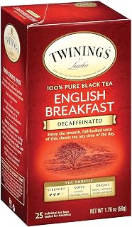 Twinings Classics Naturally Decaffeinated English Breakfast Tea -- 25 Count (Pack of 1)