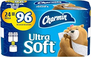 Charmin Ultra Soft Toilet Paper, 24 Mega Rolls Bathroom Tissue = 96 Regular Rolls