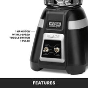 Blade Blender with 48 oz Copolyester Jar & Toggle & Pulse by Waring – 48 Ounces, 48.0 fluid_ounces, Stainless Steel, Black, Model 5610-BB300E