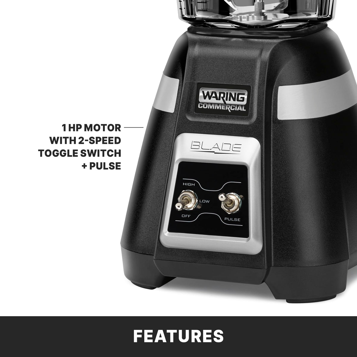 Waring Toggle Switch | Copolyester Jar / 48 Ounces / Black Countertop Blenders