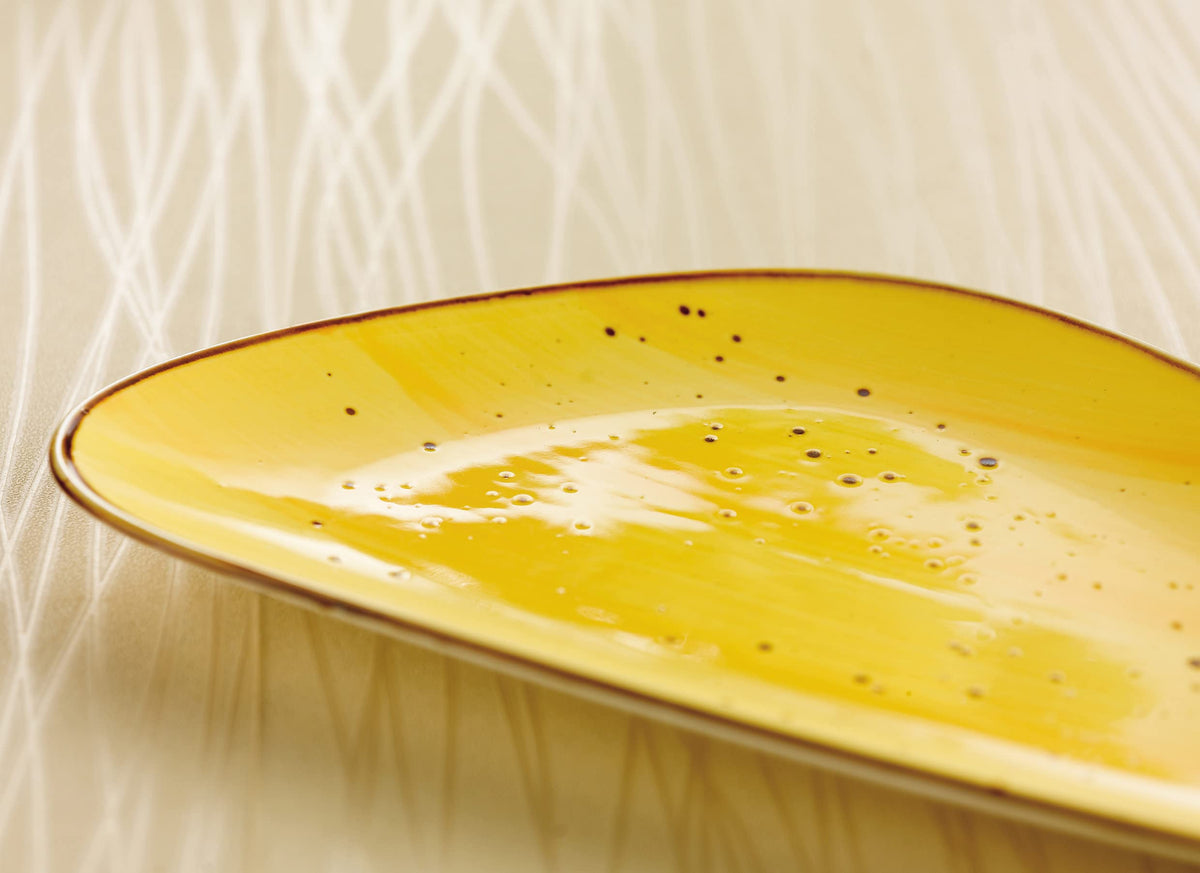 CAC China 10-3/8x9-5/8x1-1/2" / Sunflower / Modern Dinner Plates