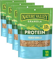 Nature Valley Protein Granola,French Vanilla Granola,Resealable Snack Pouch,11 oz,(Pack of 4)