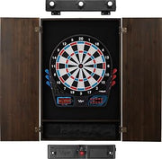 Viper 777 Electronic Dartboard, Metropolitan Espresso Cabinet, Laser Throw Line & Shadow Buster Dartboard Light Bundle