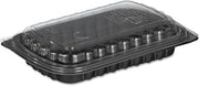 Clearview Mealmaster Rib Containers, Clear/black, 10 X 7 X 2, 90/carton