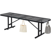 8'L Rectangular Steel Dining Table by Global Industrial – Steel, Black, Model 277570BK