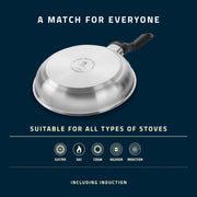 Stream 28 cm Non-Stick Ceramic Induction Frying Pan by HENCKELS – 28 cm, 2.37 liters, Ceramic Stainless Steel, Stainless Steel, Model 1033218