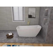 67" Soaking Single Slipper Bathtub in Glossy White/Gold by Elegant Kitchen and Bath – Acrylic, White, Model BT21267GW-BGD