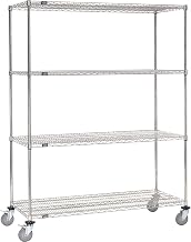 Nexel Stainless Steel Wire Shelf Truck, 48x24x69, 1200 Lb. Cap. with Brakes
