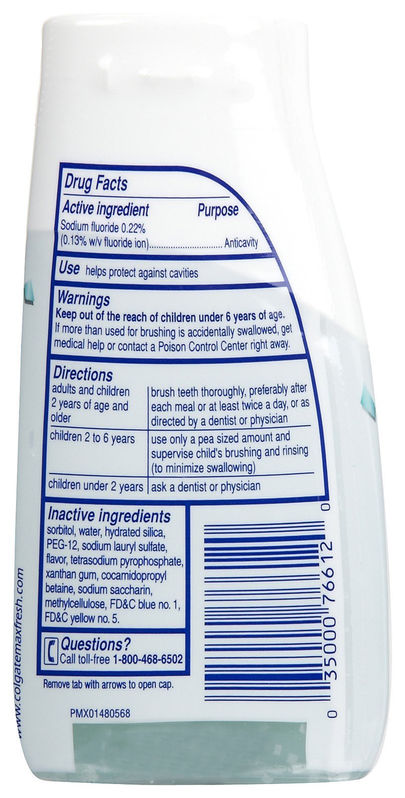 Max White Toothpaste with Mini Breath Strips - 4.6 oz - Crystal Mint by Colgate – 2.3 Ounce (Pack of 2), Pack of 2, Model 76612