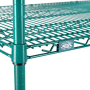 Nexel 2 Tier Wire Shelving Starter Unit by Global Industrial – 2, Steel, Green, Model 24363G2