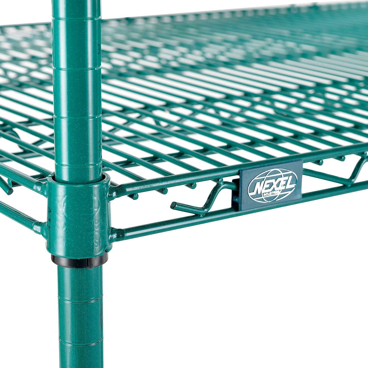 Nexel 2 Tier Wire Shelving Starter Unit by Global Industrial – 2, Steel, Green, Model 24363G2