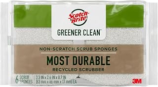 Scotch-Brite Greener Clean Non-Scratch Scrub Sponge, 6 Pack