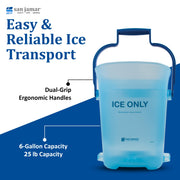 Ice Bucket by San Jamar – 6 Gallon, 13 1/4 x 16, 6.0 gallons, Plastic, Blue, Model SILD6000