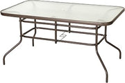 Flash Furniture 31.5x55 in Tempered Glass Table, with Umbrella Hole, Bronze