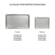 full size 6" deep perforated 24 gauge steam pans by Thunder Group – 20.87x12.80x5.91, Stainless Steel, Silver, Model STPA3006PF