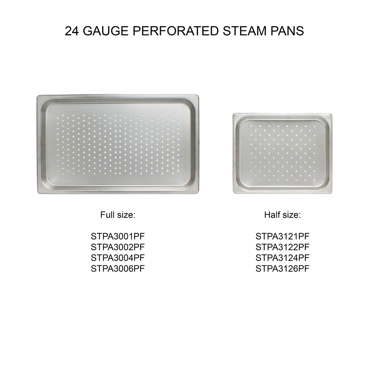 full size 6" deep perforated 24 gauge steam pans by Thunder Group – 20.87x12.80x5.91, Stainless Steel, Silver, Model STPA3006PF