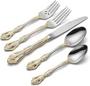 Oneida Golden Michelangelo 20-Piece Silverware Set for 4, Flatware | golden, dishwasher safe | includes knives, forks, and spoons | heavy duty, cutlery set, utensil set, wedding silverware