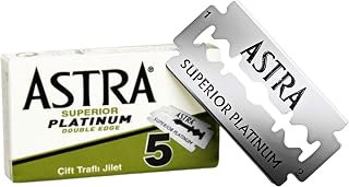 Astra Superior Platinum Double Edge Razor Blades – 10 Count Pack – Premium Platinum Coated Safety Razor Blades for Smooth & Close Wet Shaving – Fits All Standard DE Razors