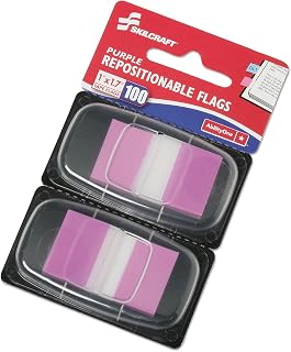 AbilityOne 7510013158654 - Self-Stick Repositionable Flags - Purple - 100 Pcs