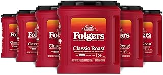 Folgers Classic Roast Ground Coffee, Medium Roast, 6 (33.7-Oz.) Canisters