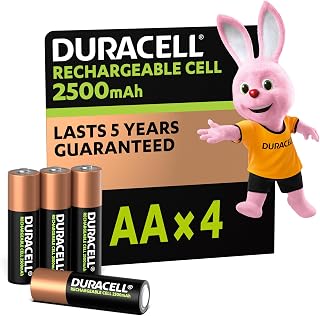 DURACELL AA Rechargeable Batteries, Pack of 4, Our No.1 Longest Life Per Charge, Pre-Charged