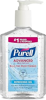 Purell Advanced Hand Sanitizer, Refreshing Gel, 8 fl oz Hand Sanitizer Counter Top Pump Bottles (Case of 12)
