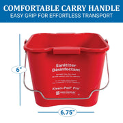Kleen-Pail Pro Sanitizer Pail Cleaning Bucket with Bail Handle for Cleaning by San Jamar – 3 Quarts, Plastic, Red, Model KPP97RD