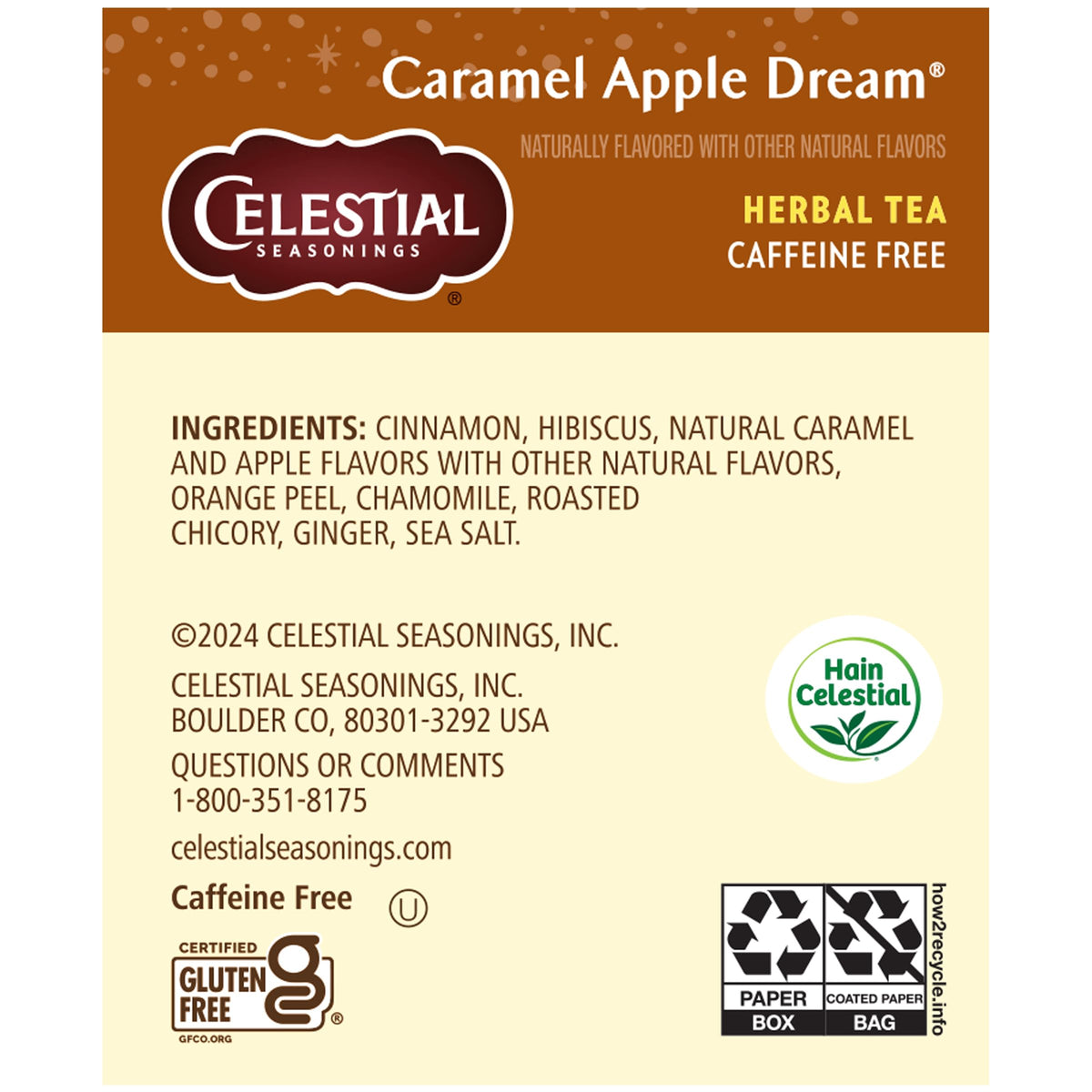 Celestial Seasonings Caramel Apple Dream / 18 Count (Pack of 6) / 1 Herbal