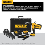 20V MAX Cordless Plumbing Pipe Press Tool Kit with Crimping Heads by DEWALT – One Size, Blend, Multi, Model DCE200M2K