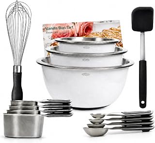 OXO Kitchen Prep Starter Kit - Mixing Bowls, Measuring Set, Whisk, Spatula