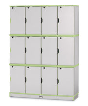 Rainbow Accents Stacking Lockable Lockers - Triple Stack - Key Lime Green by Jonti-Craft – 67" H x 48.5" W x 15" D, Wood, Key Lime, Model 4697JC130