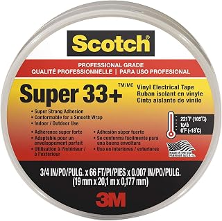 3M Scotch Super 33+ Vinyl Electrical Tape, .75-In x 66-Ft, Pack of 10
