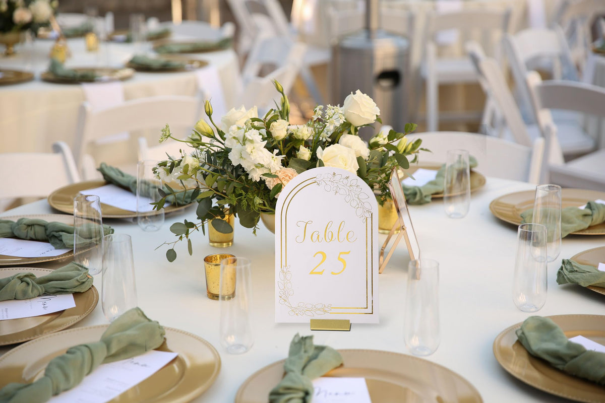 PODUFF Metal Place Card Holders, Gold Table Number Stands, 12 Pack