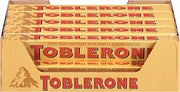Toblerone Swiss Milk Chocolate Candy Bars with Honey and Almond Nougat, 20-3.52 oz Bars