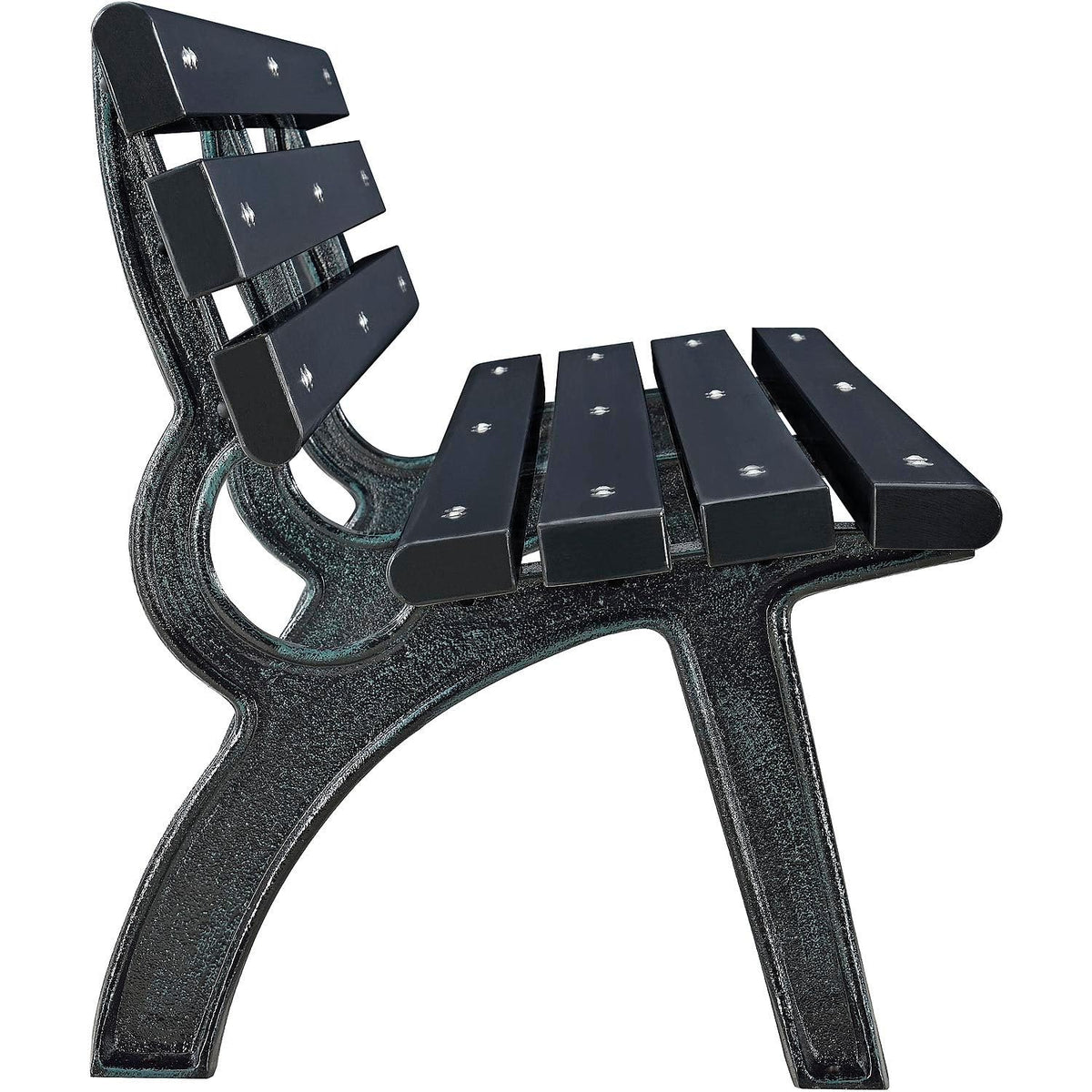 6'L Outdoor Park Bench with Backrest by Global Industrial – Iron, Black, Model 240126BK
