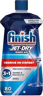 Finish Jet-Dry Dishwasher Rinse Aid, Compatible with Dishwasher Detergent, Prevents Spots & Residues, Dries, Shine & Protects, 8.45 oz, 80 Washes.