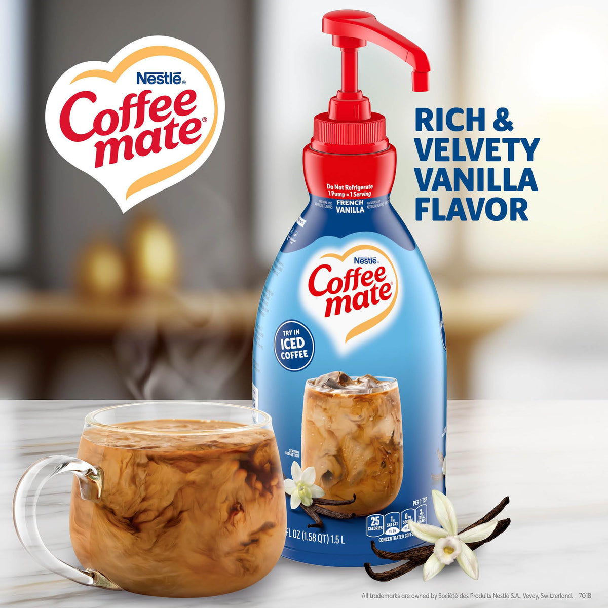 Coffee Mate Pumpkin Spice, French Vanilla / 50.7 Fl Oz (Pack of 2) / 2 Plant-Based Coffee Creamers